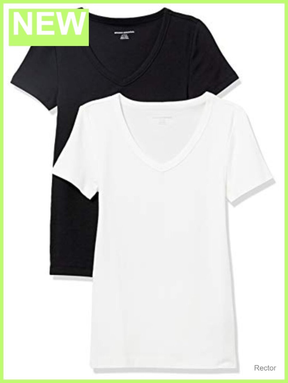 Women's Slim Fit V-Neck Short Sleeve T-Shirt 2 Pack Cotton Modal Micro Rib